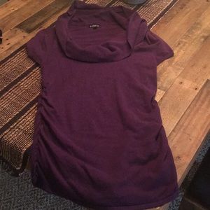 Express Short Sleeve Sweater L Purple